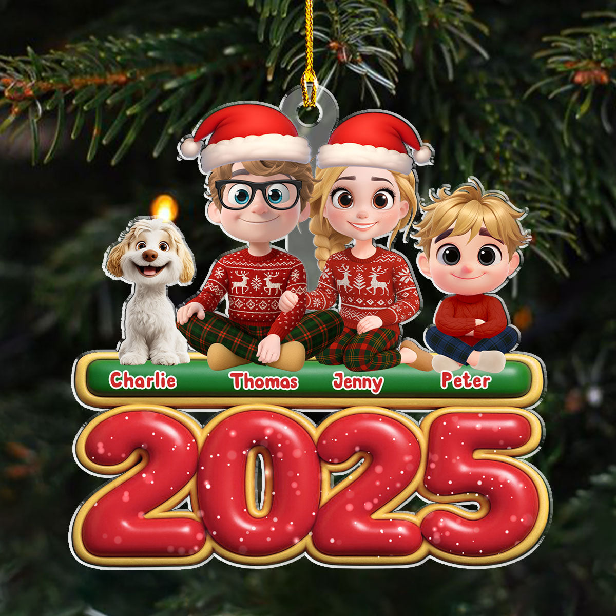 Custom Christmas Decor Home Birthday Gifts For Dog Lovers • We And Our Kids - Personalized Acrylic Ornament