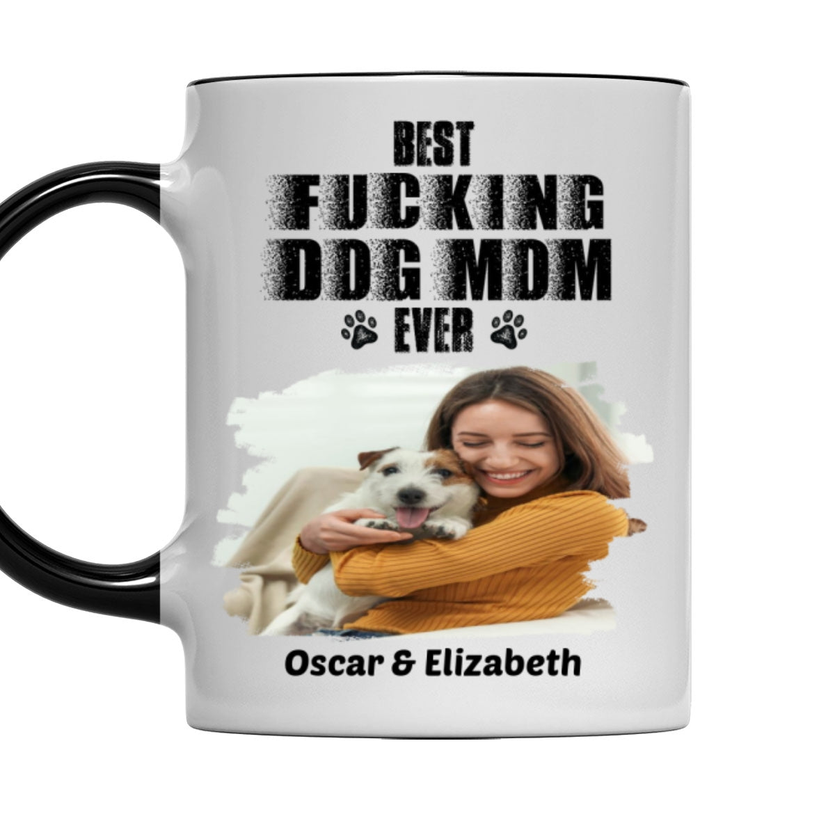 Custom Photo Christmas Birthday Gifts For Dog Mom, Dog Lovers • Best Mom Ever Photo - Personalized Accent Mug