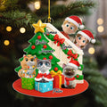 Custom Christmas Decor Home Birthday Gifts For Cat Lovers • Hide And Seek - Personalized 3D Effect Acrylic Ornament