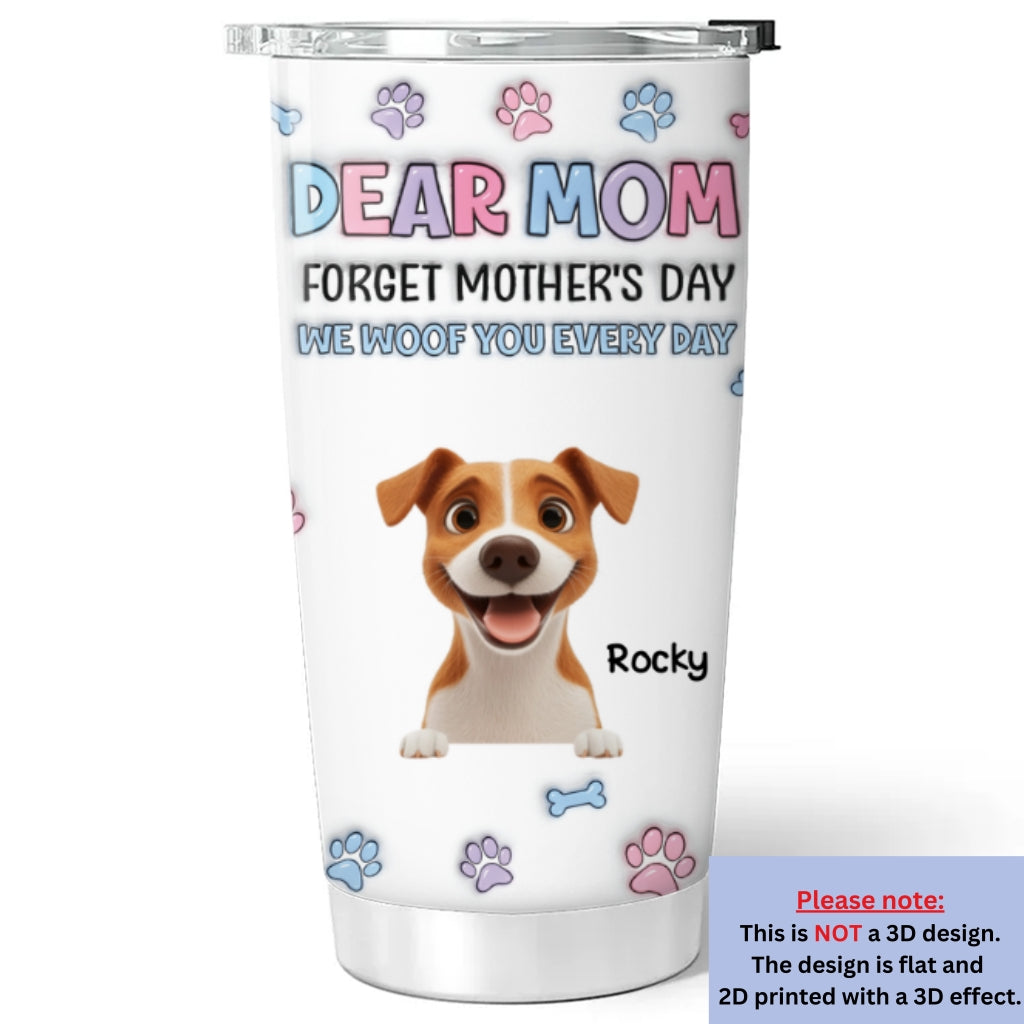 Custom Christmas Birthday Gifts For Dog Lovers • Forget - Personalized 3D Inflated Effect Tumbler