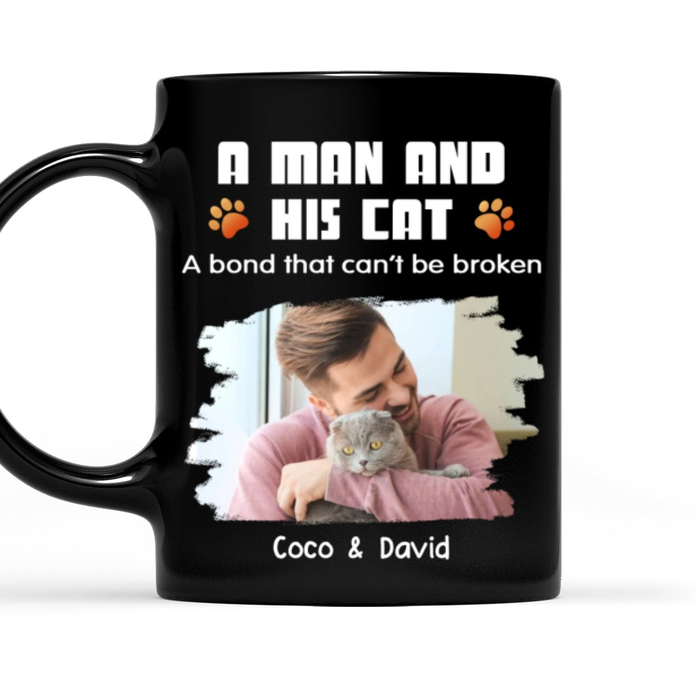 Custom Photo Christmas Birthday Gifts For Dog Lovers • Human And Their Cat Cartoon Christmas Photo - Personalized Coffee Mug