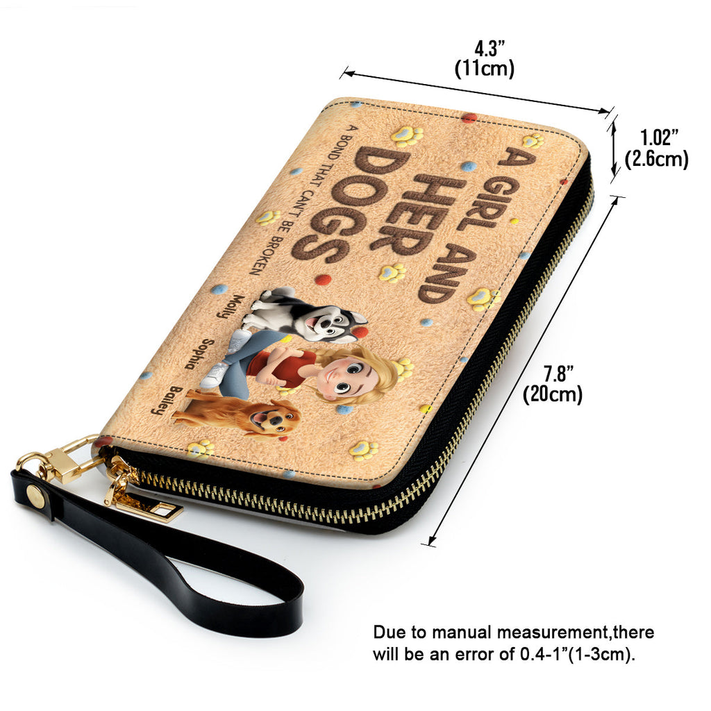 Stuffy Girl And Her Lovely Dogs - Personalized 3D Effect Leather Wallet
