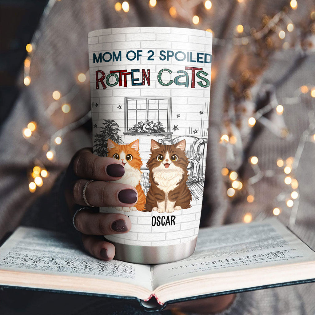 Custom Mother's day Birthday Gifts For Cat Mom, Cat Lovers • Funny Mom Dad Storybook Cat - Personalized Tumbler