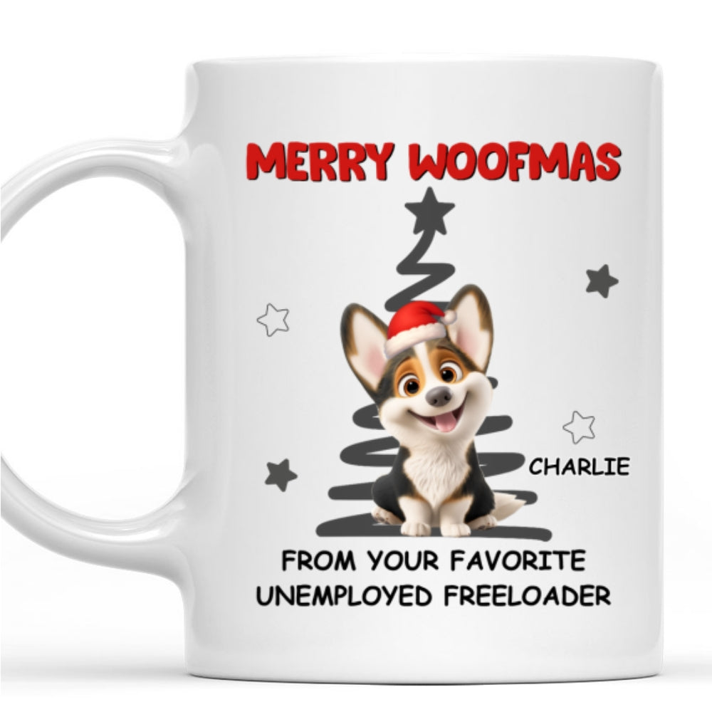 Custom Christmas Birthday Gifts For Dog Lovers • Unemployed Freeloader - Personalized Coffee Mug