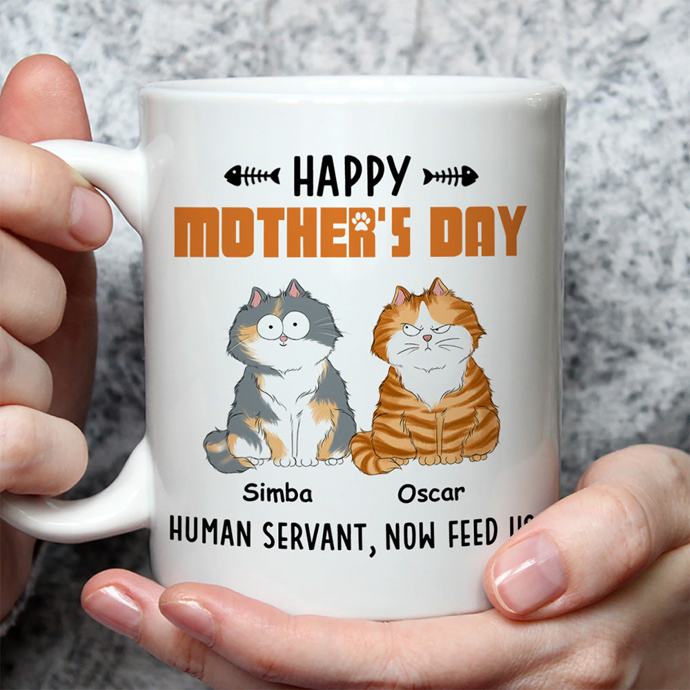 Custom Mother's Father's day Birthday Gifts For Cat Lovers • Now Feed Me - Personalized Coffee Mug