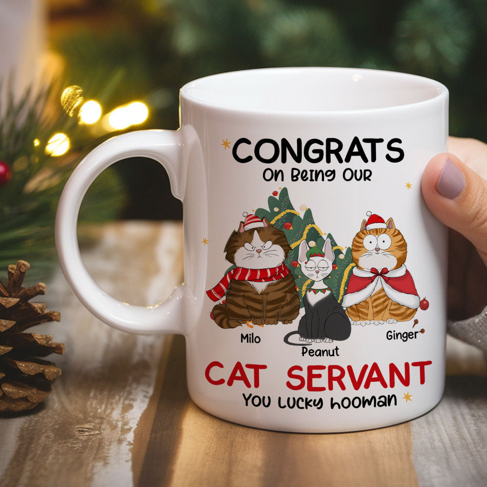 Custom Mother's day Birthday Gifts For Cat Mom, Cat Lovers • Lucky Hooman - Personalized Coffee Mug