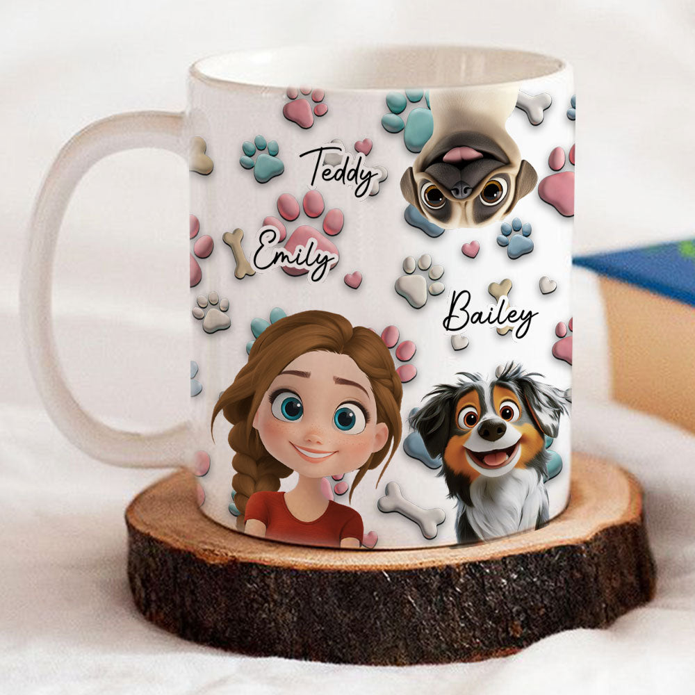 Custom Mother's day Birthday Gifts For Dog Mom, Dog Lovers • Dog And Human Cartoon - Personalized Coffee Mug