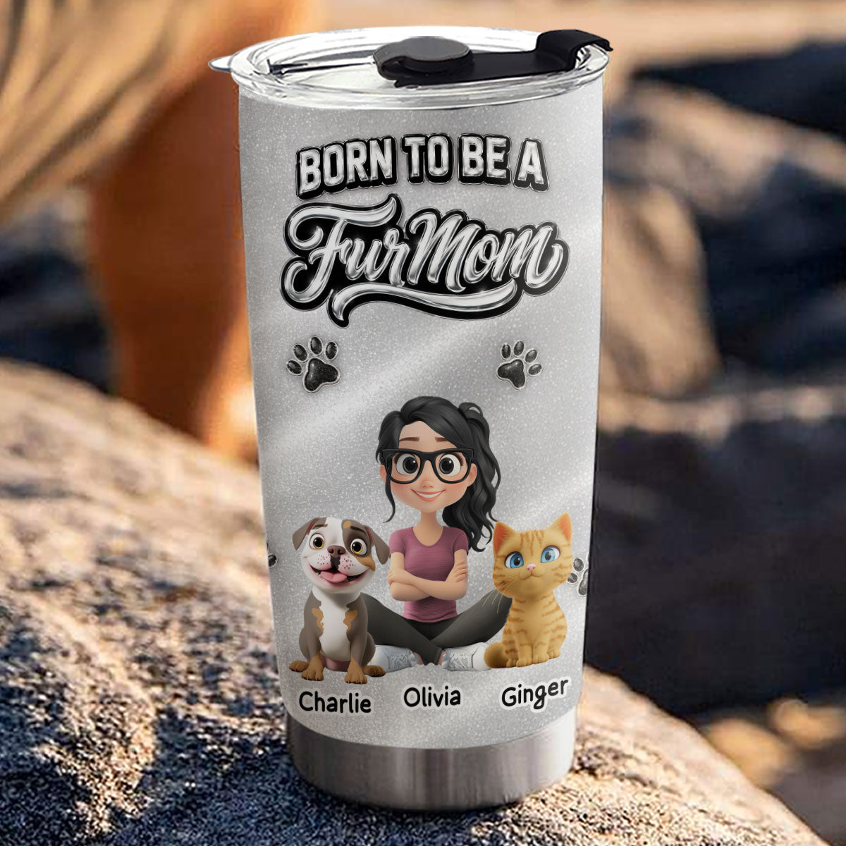 Custom Mother's day Birthday Gifts For Pet Mom, Pet Lovers • No One Is Like You Fur Ver - Personalized 3D Effect Tumbler