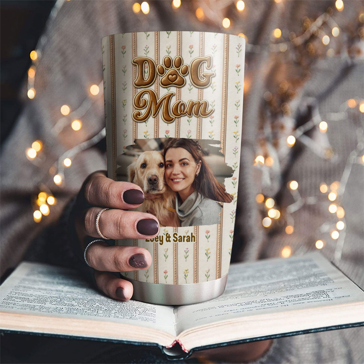 Custom Photo Mother's day Birthday Gifts For Dog Mom, Dog Lovers • Storybook Dog Mom Photo - Personalized Tumbler