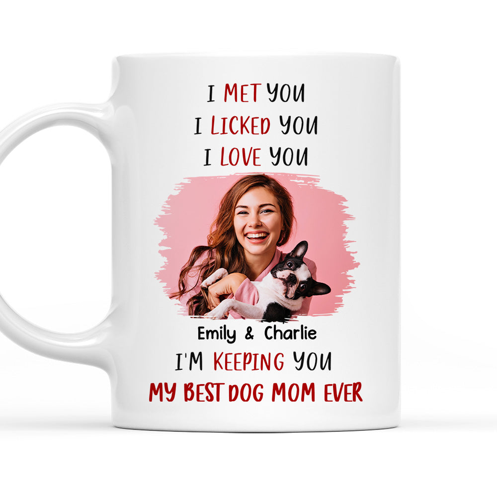 Custom Photo Christmas Birthday Gifts For Dog Lovers • Keeping My Best Dog Mom Photo - Personalized Coffee Mug