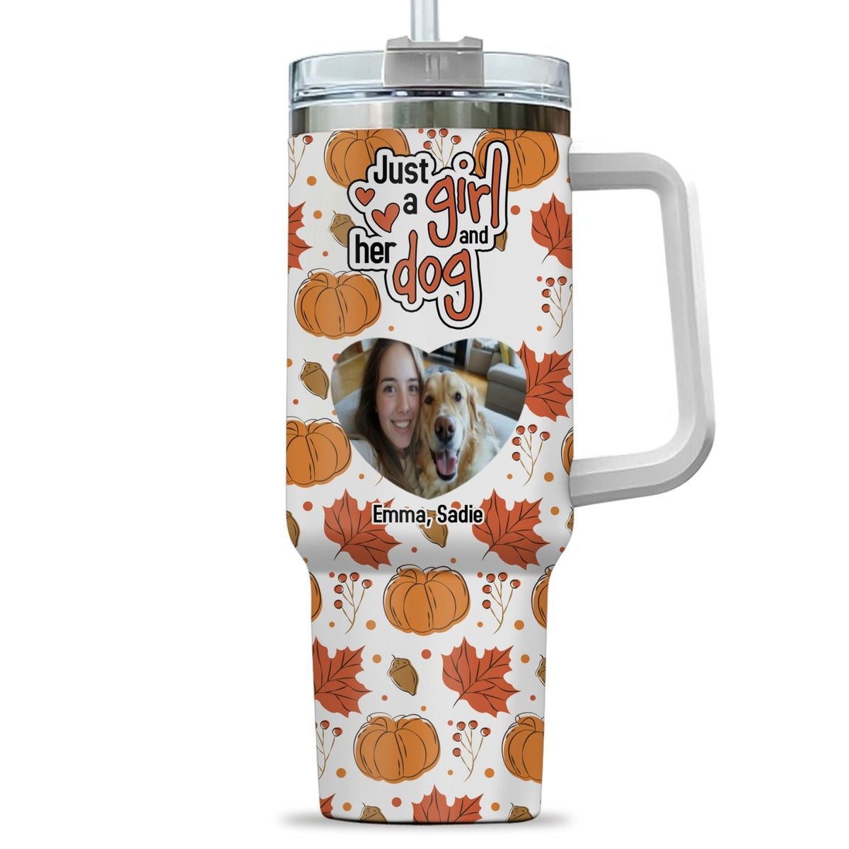 Custom Photo Christmas Birthday Gifts For Dog Mom, Dog Lovers • Falling For You Photo - Personalized Tumbler