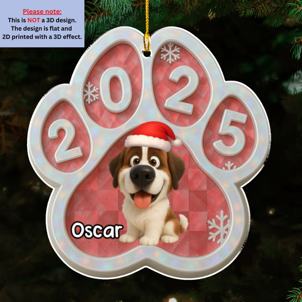 Custom Christmas Decor Home Birthday Gifts For Dog Lovers • Funny Dog With His Christmas - Personalized Acrylic Ornament
