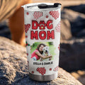 Custom Christmas Birthday Gifts For Pet Lovers • Dog Mom Christmas Cake Photo - Personalized 3D Inflated Effect Tumbler