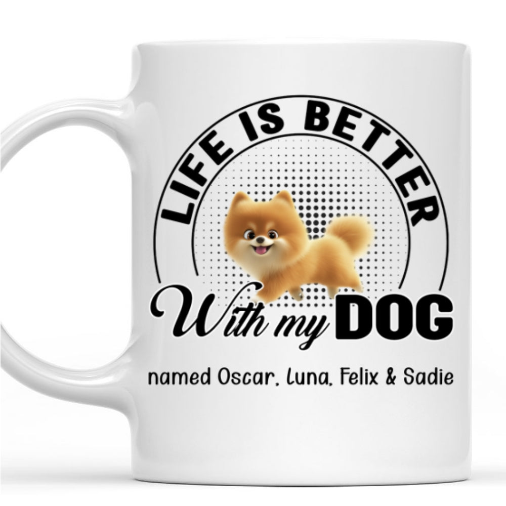 Custom Mother's day Birthday Gifts For Dog Mom, Dog Lovers • Life Is Better With Dogs - Personalized Coffee Mug