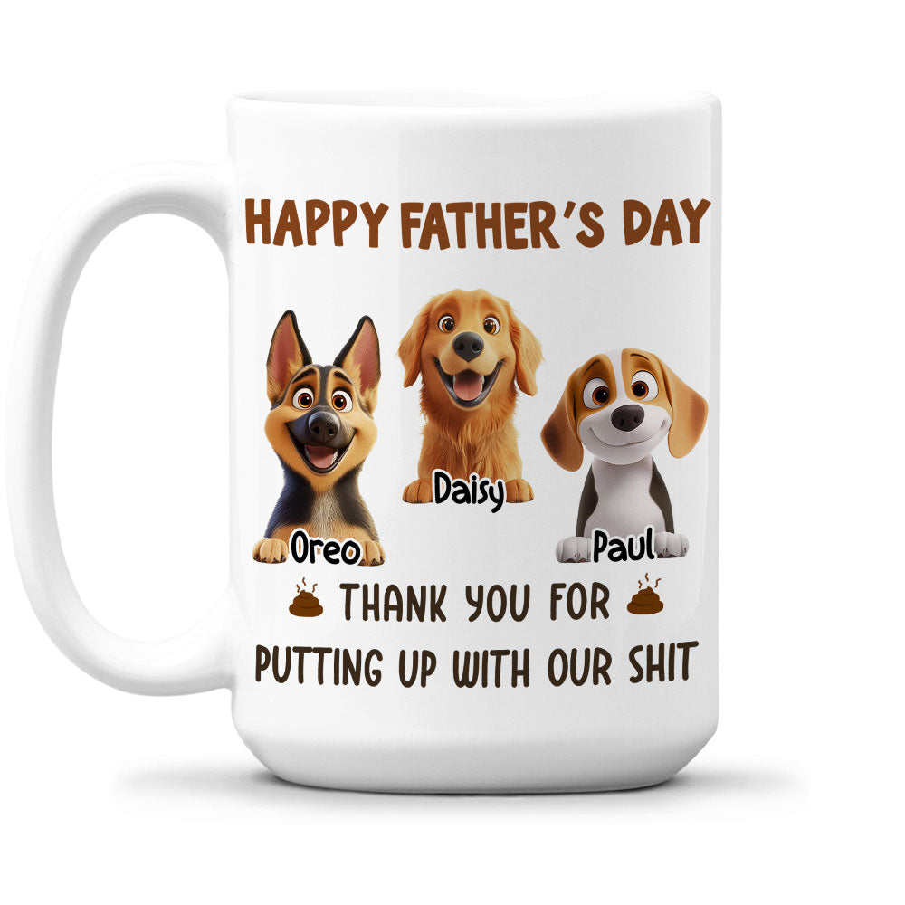 Custom Father's day Birthday Gifts For Cat Dad, Cat Lovers • Putting Up With My Shit Daddy - Personalized Coffee Mug