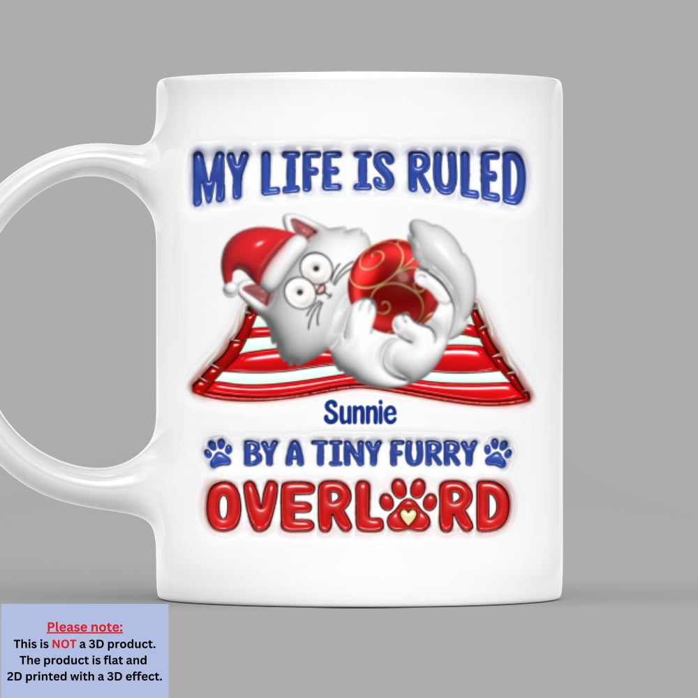 Custom Christmas Birthday Gifts For Cat Lovers • Cute Furry Overlords - Personalized 3D Inflated Effect Mug