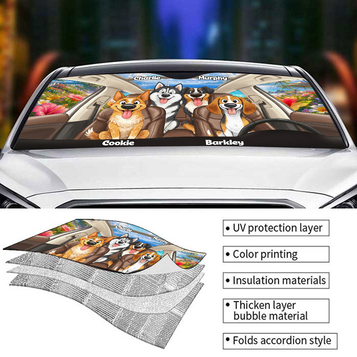 Hop On With Me - Personalized Car Sunshade