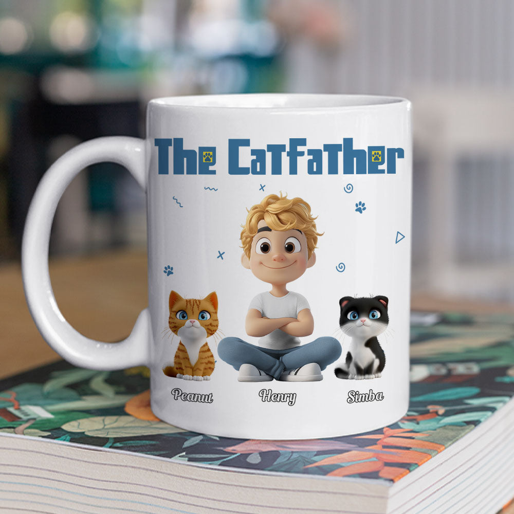 Custom Christmas Birthday Gifts For Cat Dad, Cat Lovers • I Am The Catfather - Personalized Coffee Mug