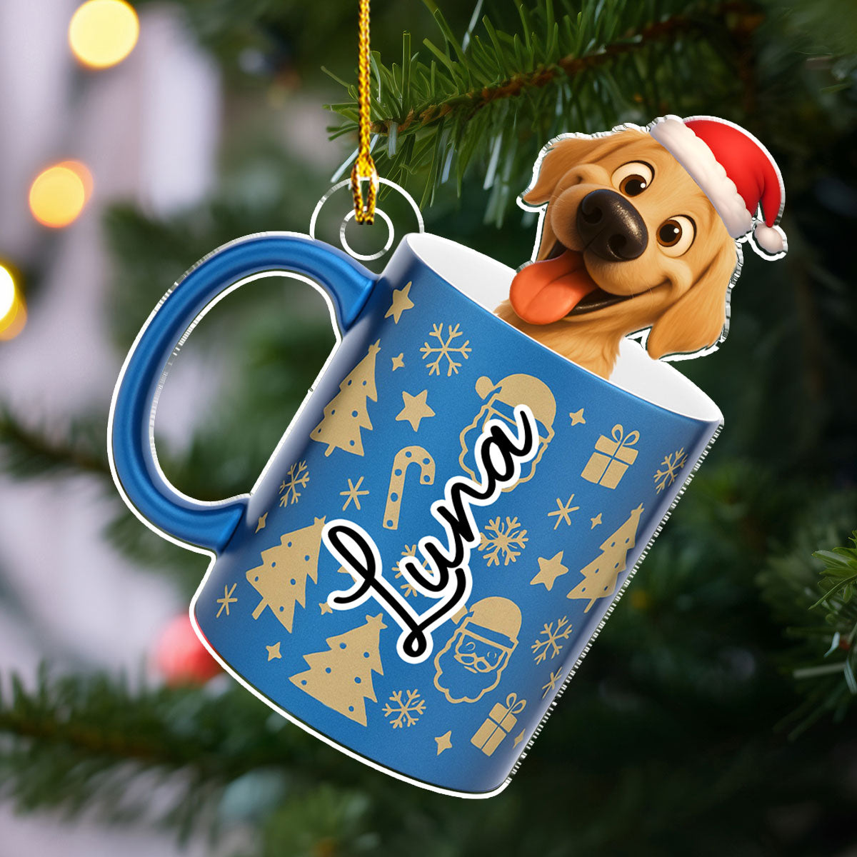 Custom Christmas Decor Home Birthday Gifts For Dog Mom, Dog Lovers • Pouring You Out - Personalized 3D Effect Acrylic Ornament