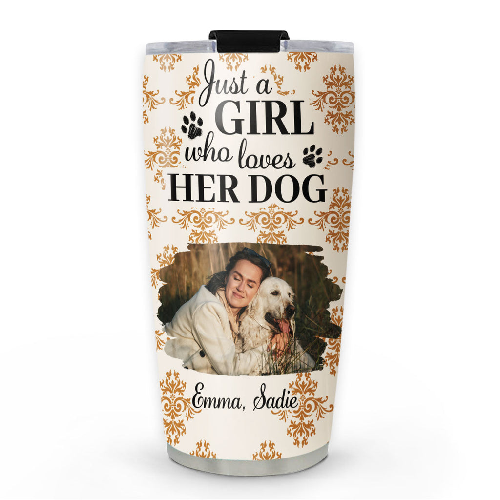 Custom Photo Christmas Birthday Gifts For Dog Lovers • Pumskin Dog Autumn Photo - Personalized Tumbler