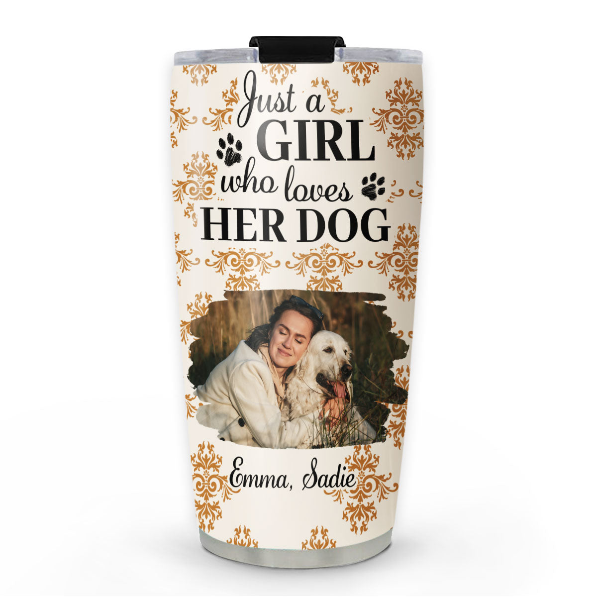 Custom Photo Christmas Birthday Gifts For Dog Lovers • Pumskin Dog Autumn Photo - Personalized Tumbler