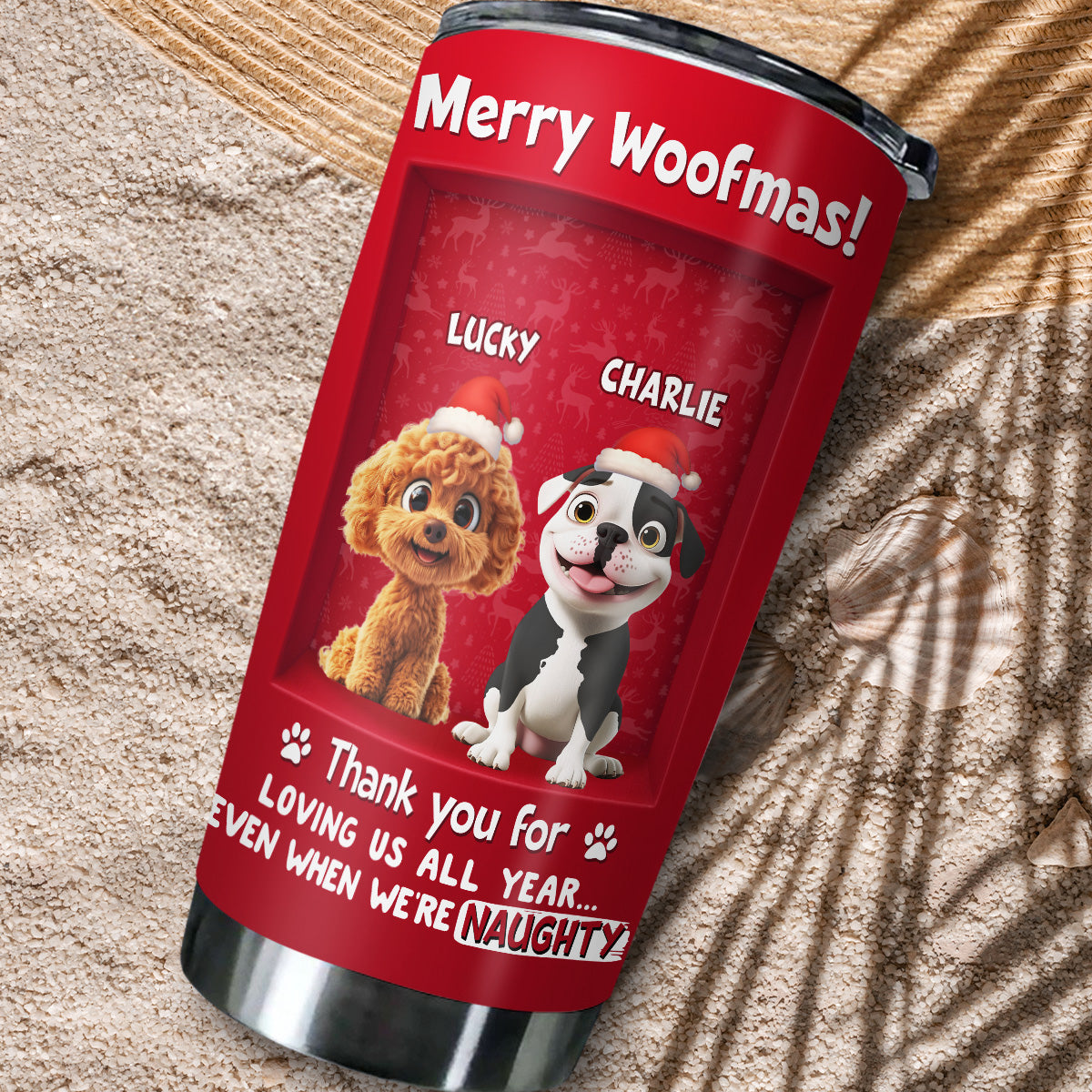 Custom Christmas Birthday Gifts For Dog Mom, Dog Lovers • Nothing To Regret - Personalized 3D Effect Tumbler