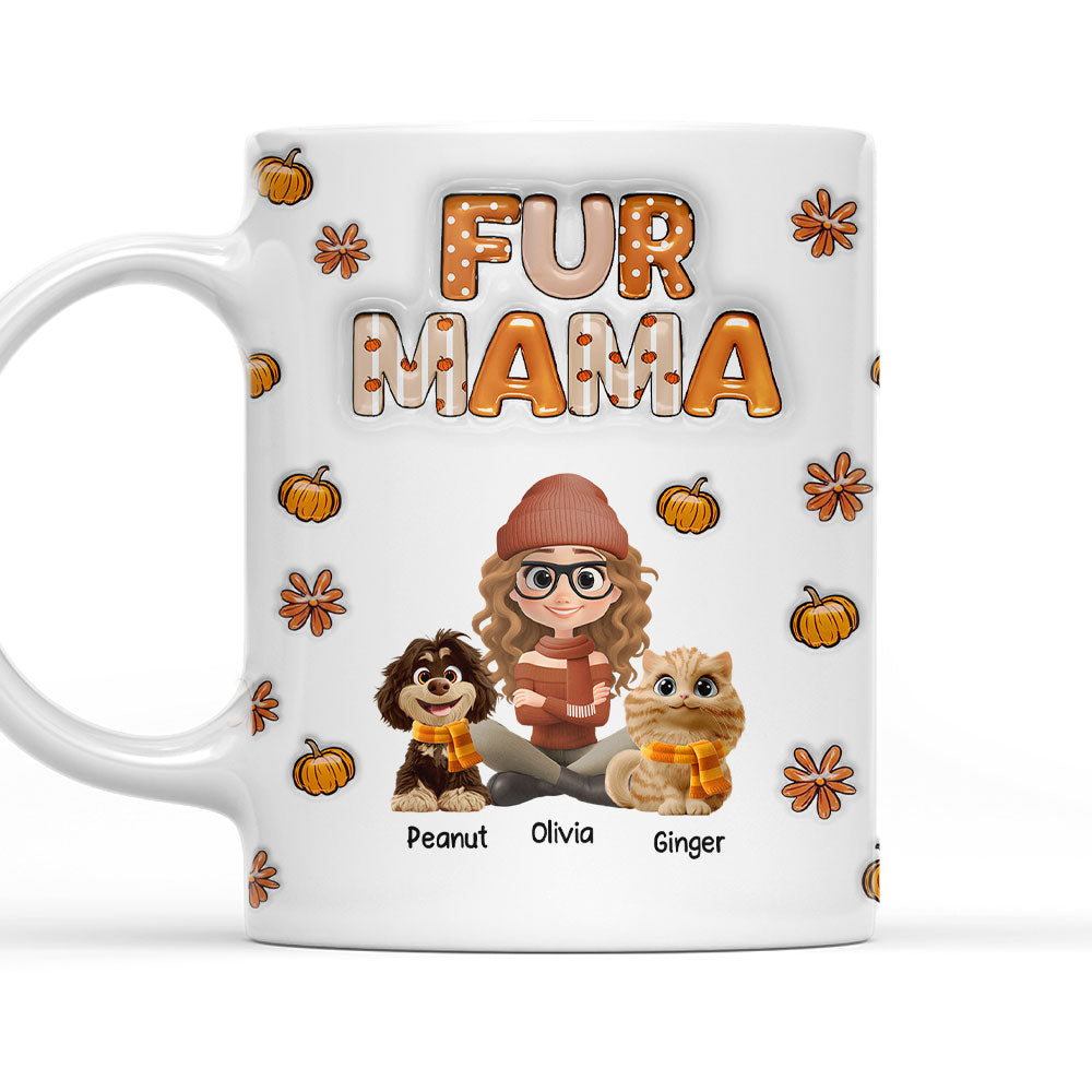 Custom Christmas Birthday Gifts For Pet Mom, Pet Lovers • Spicy Cinnamon Fur Ver - Personalized 3D Inflated Effect Mug