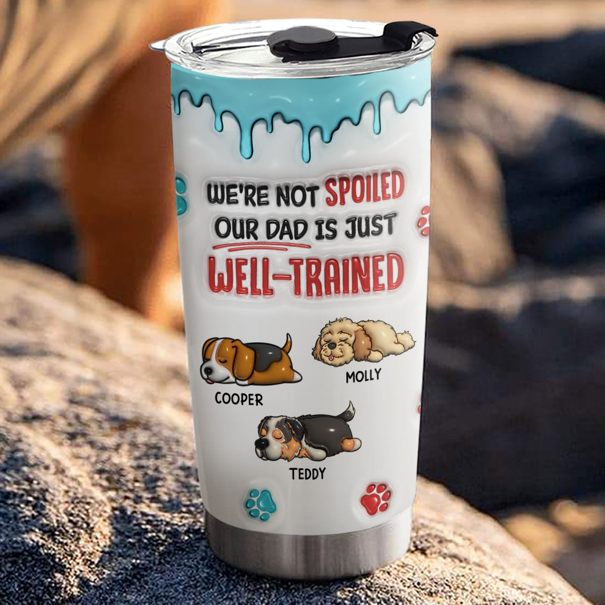 Custom Christmas Birthday Gifts For Pet Lovers • Well Trained - Personalized 3D Inflated Effect Tumbler