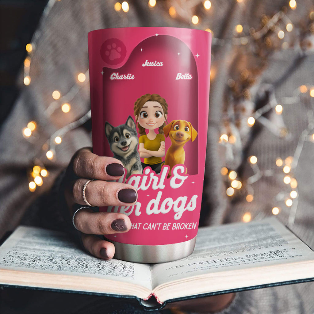 Custom Christmas Birthday Gifts For Dog Mom, Dog Lovers • Us In The Box Version 2 - Personalized 3D Effect Tumbler