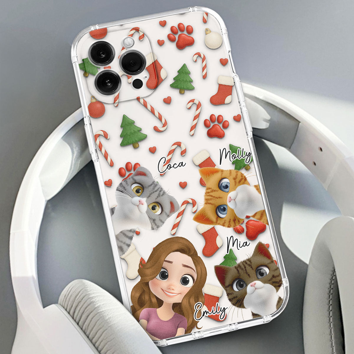 Cat And Human Cartoon Ver 2 - Personalized Phone Case