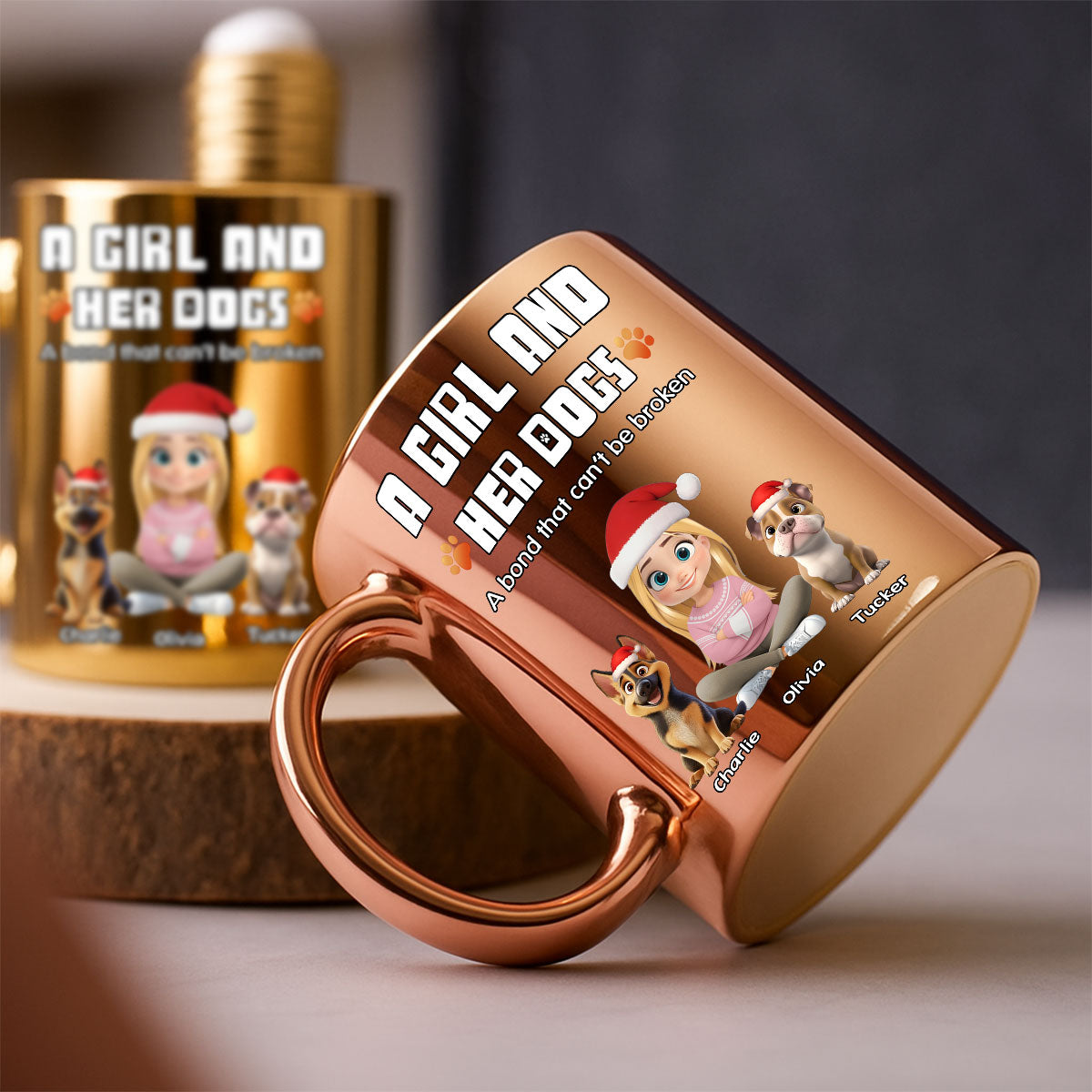 Custom Christmas Birthday Gifts For Dog Mom, Dog Lovers • A Girl And Her Dog - Personalized Metallic Mug