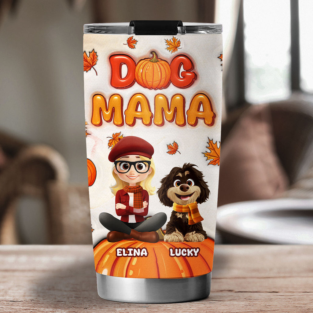 Custom Christmas Birthday Gifts For Dog Mom, Dog Lovers • Cinnamon Flavor - Personalized 3D Inflated Effect Tumbler