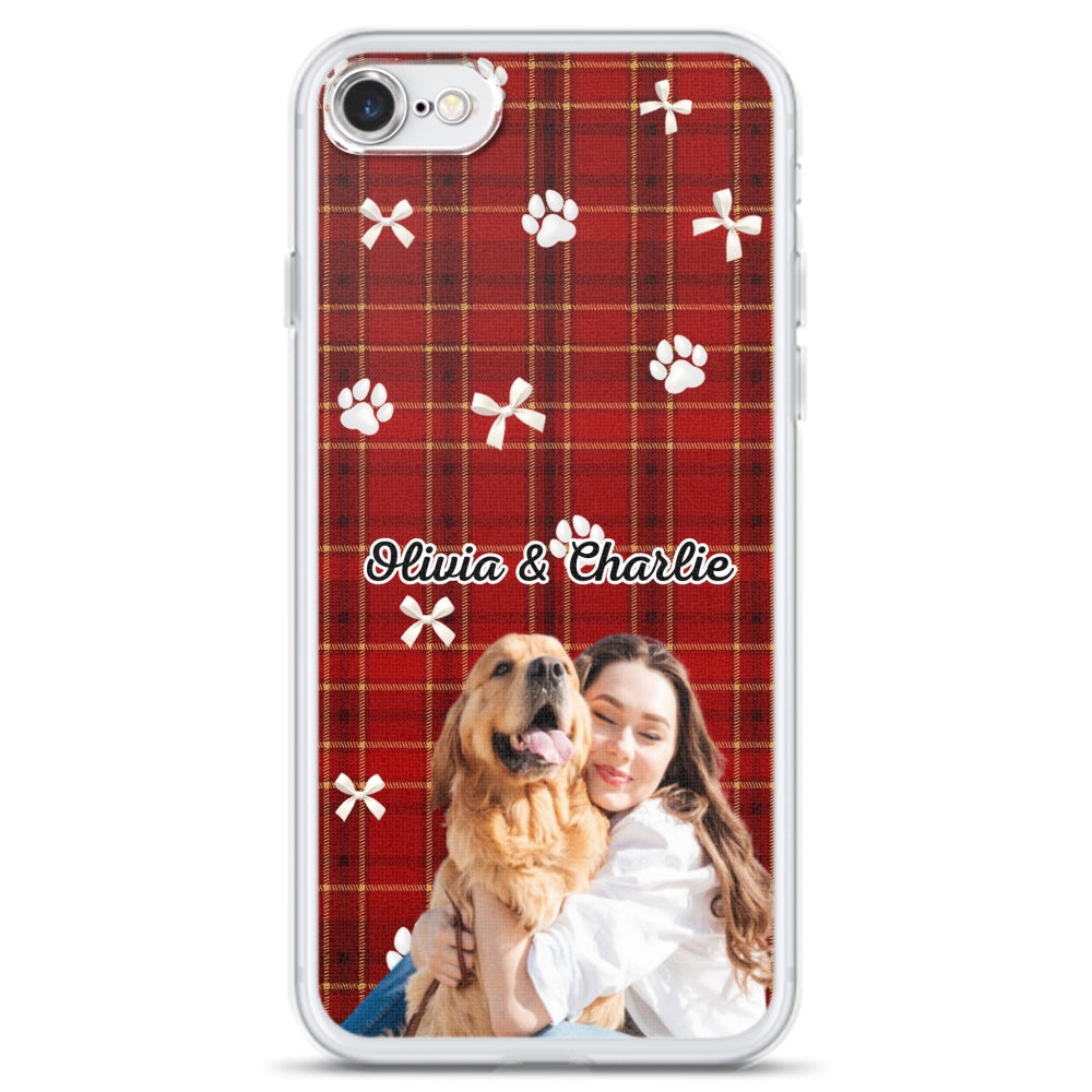 Dog Mom Bow Paw Photo - Personalized Phone Case