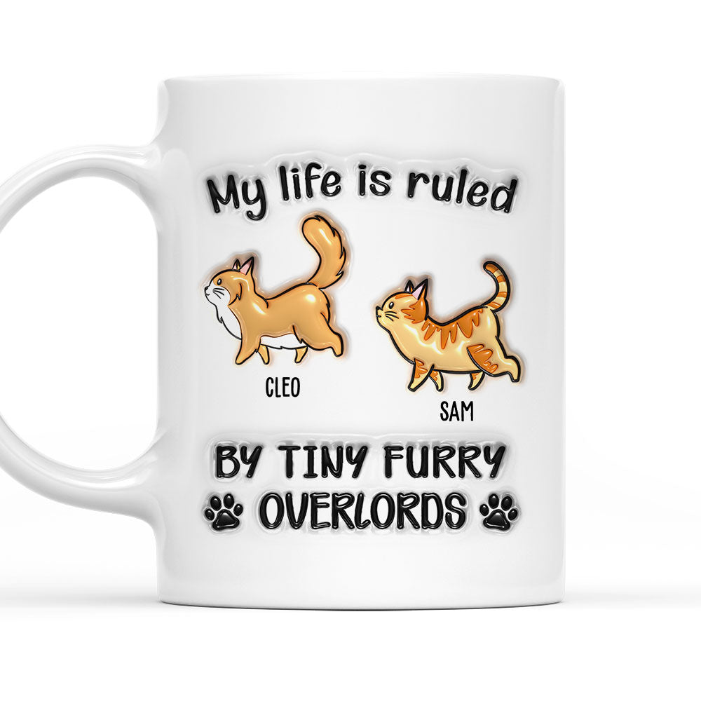 Custom Father's day Birthday Gifts For Cat Dad, Cat Lovers • Your Overlords - Personalized 3D Inflated Effect Mug