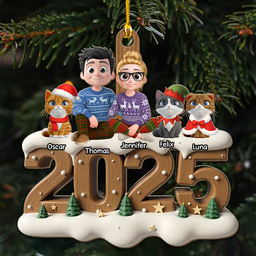 Custom Christmas Decor Home Birthday Gifts For Cat Lovers • From This Year Cat Ver - Personalized 3D Effect Wood Ornament