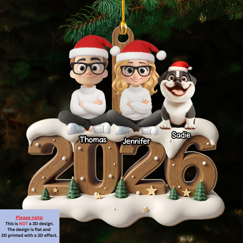 Custom Christmas Decor Home Birthday Gifts For Dog Lovers • Together This Year Onwards - Personalized 3D Effect Wood Ornament