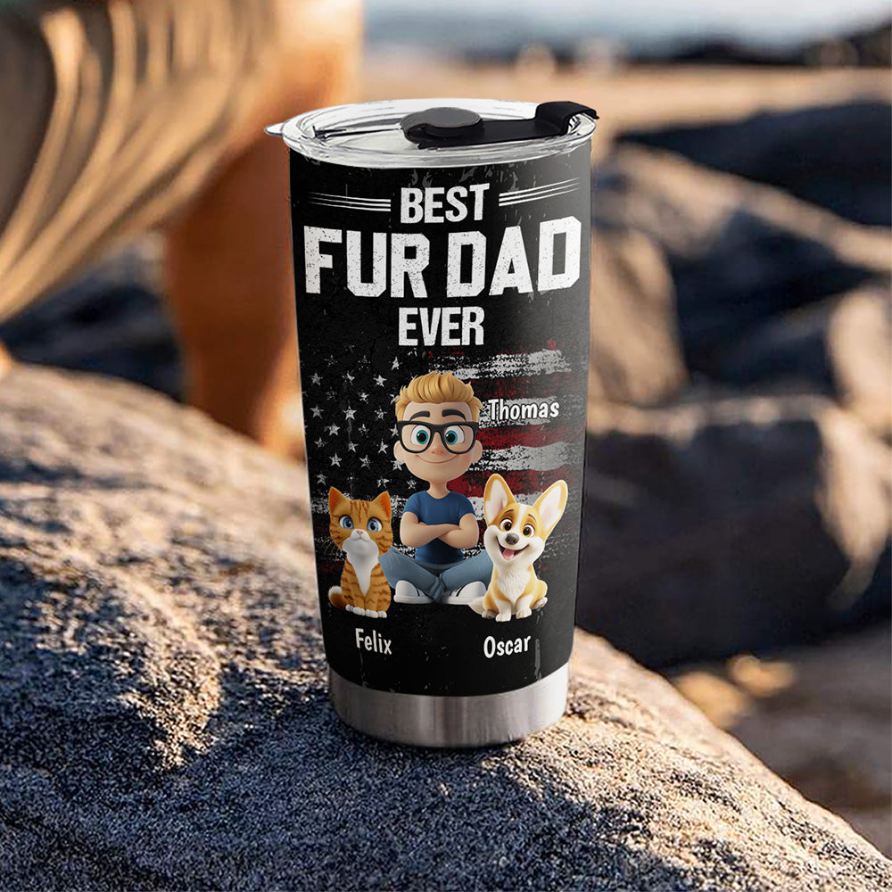 Custom Father's day Birthday Gifts For Pet Dad, Pet Lovers • American Pet Dad - Personalized Tumbler
