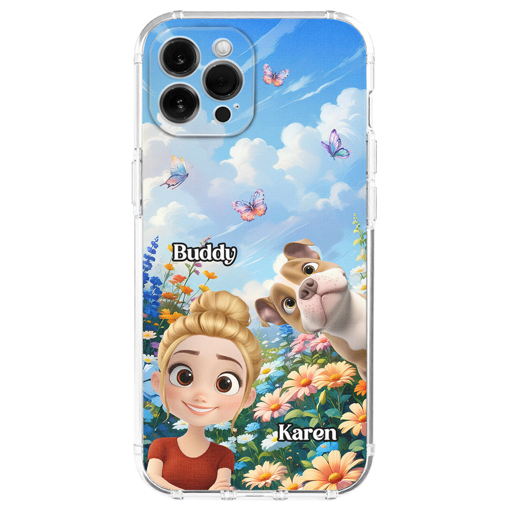 A Girl And Her Lovely Dog - Personalized Phone Case