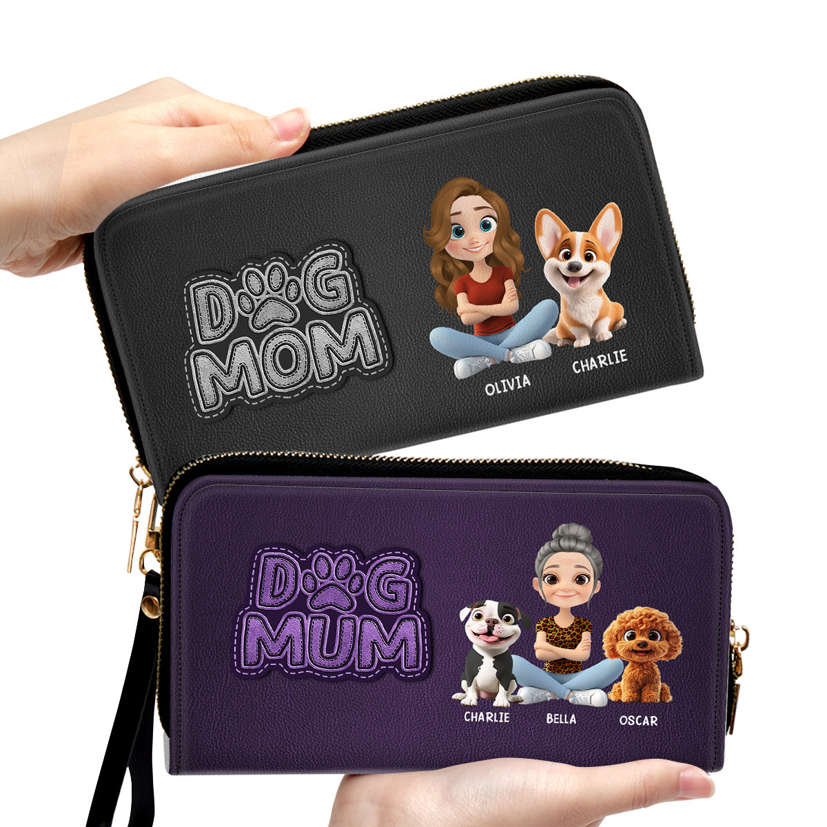The Dog Mom - Personalized Leather Wallet