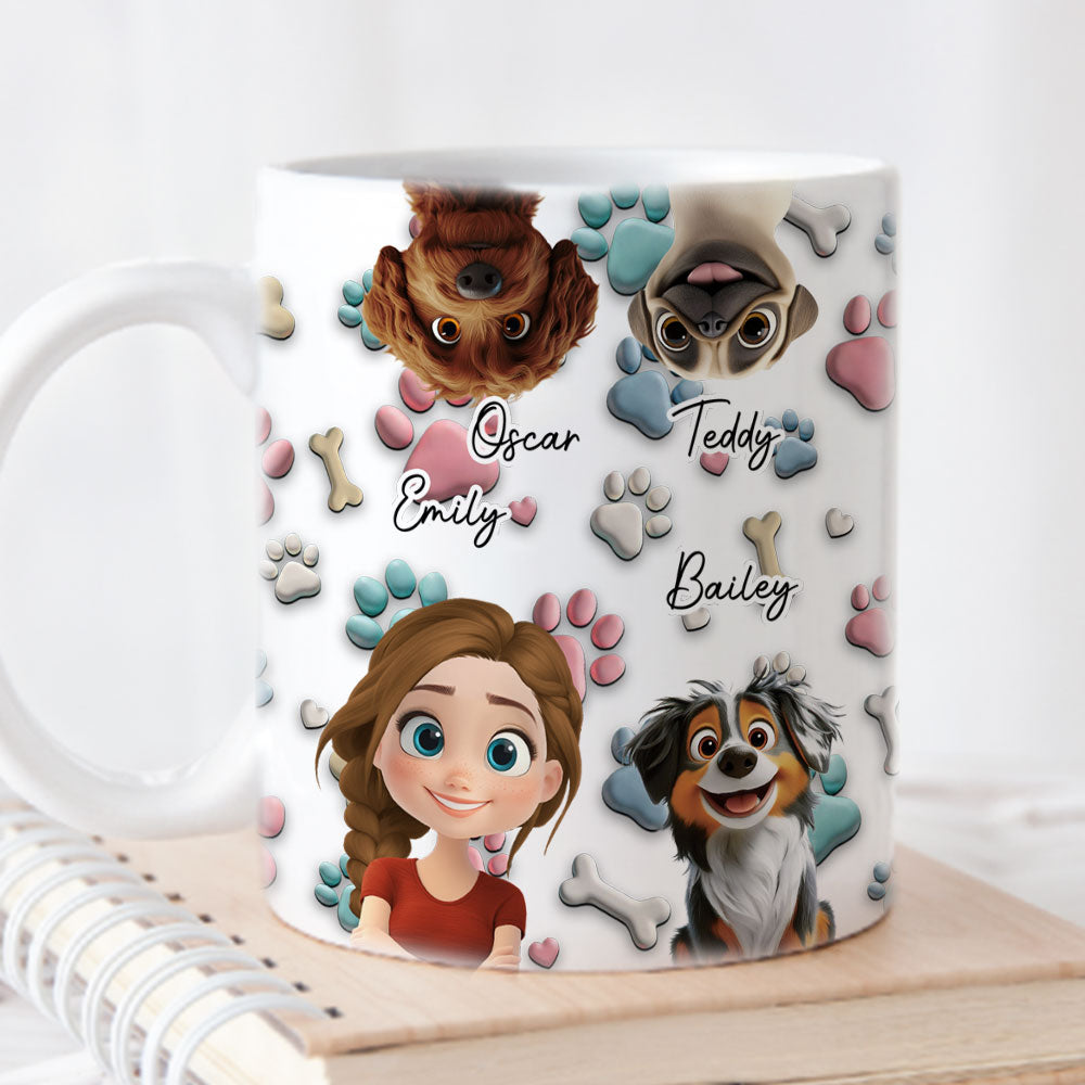 Custom Mother's day Birthday Gifts For Dog Mom, Dog Lovers • Dog And Human Cartoon - Personalized Coffee Mug