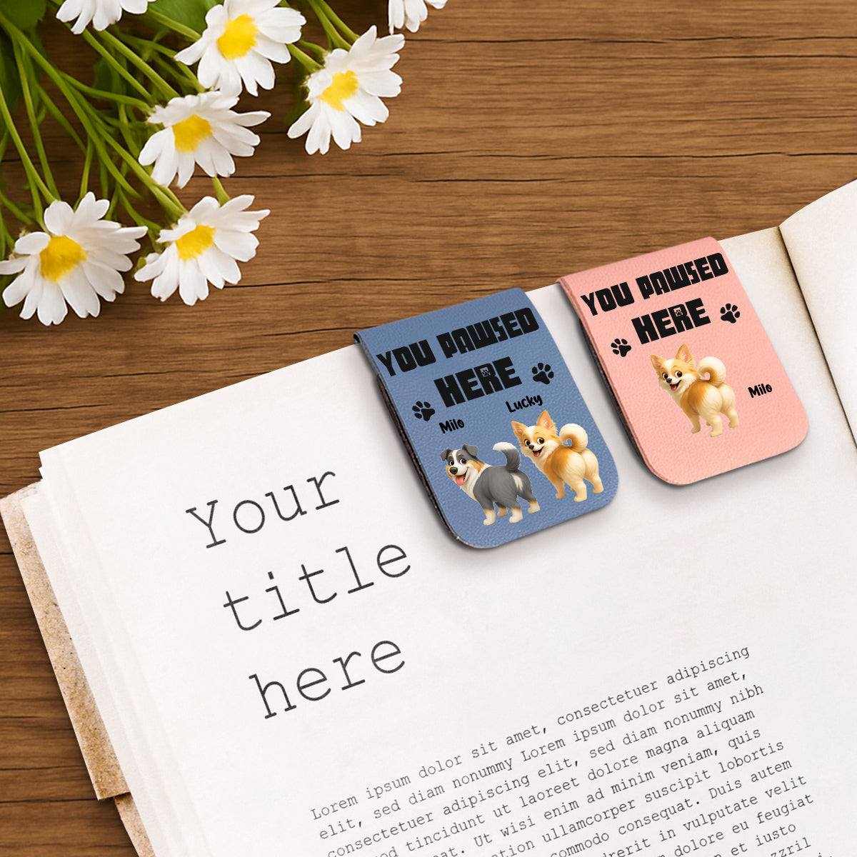 You Pawsed Here Ver 3 - Personalized Leather Bookmark