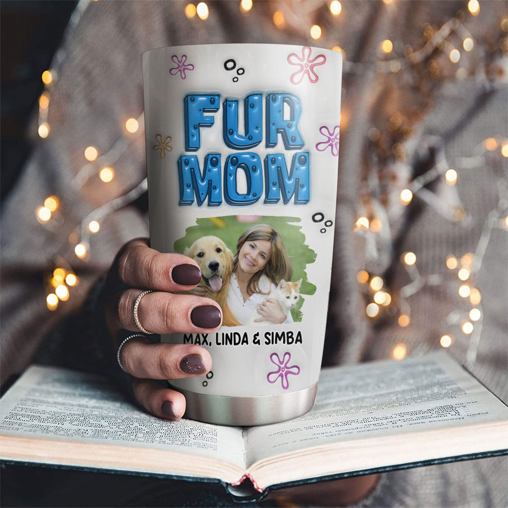 Custom Photo Christmas Birthday Gifts For Pet Mom, Pet Lovers • Sponge Pet Mom Photo Version 2 - Personalized 3D Inflated Effect Tumbler