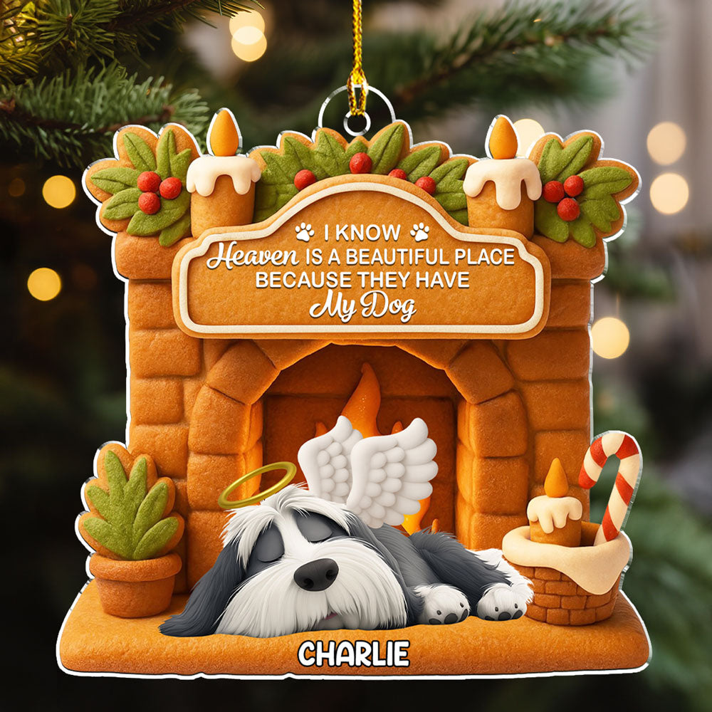 Custom Christmas Memorial Sympathy Gifts For Dogs, Cats • A Gift From Heaven - Personalized Acrylic Ornament