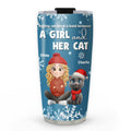Custom Christmas Birthday Gifts For Cat Mom, Cat Lovers • White Christmas With Cats - Personalized Tumbler