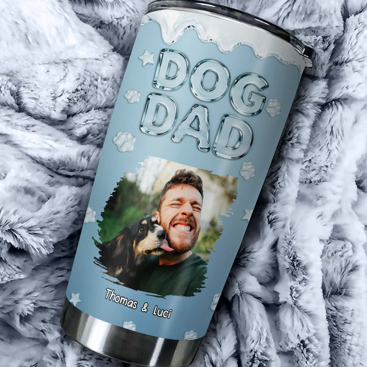 Custom Photo Christmas Birthday Gifts For Dog Dad, Dog Lovers • Cool Dog Dad Photo - Personalized Tumbler