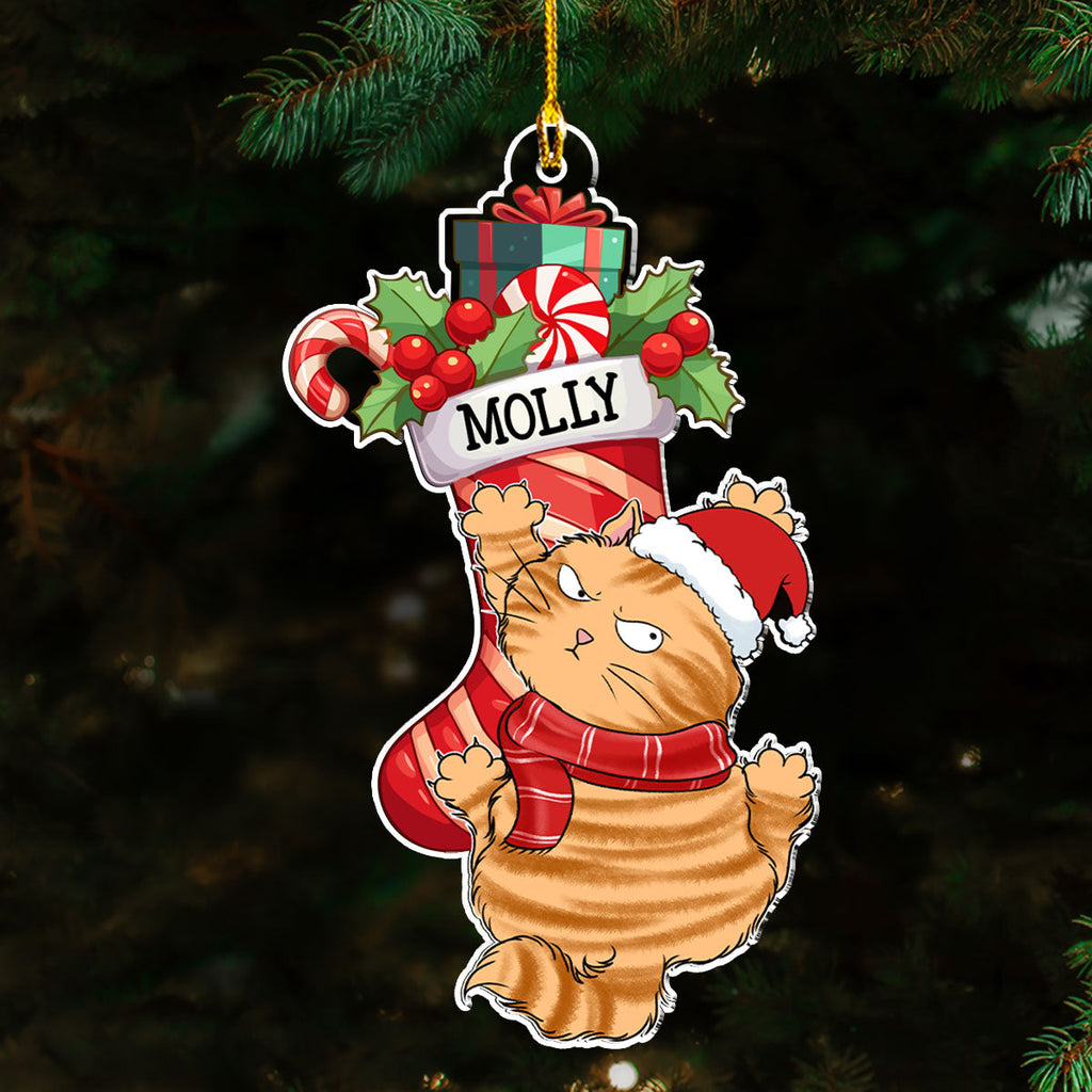 Cat Scratching - Personalized Acrylic Ornament
