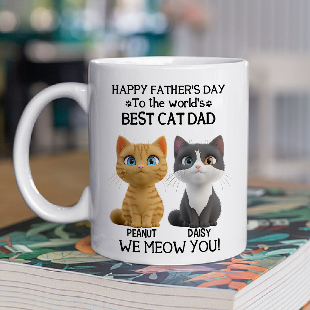 Custom Father's day Birthday Gifts For Cat Dad, Cat Lovers • I Love You The Best Cat Dad - Personalized Coffee Mug
