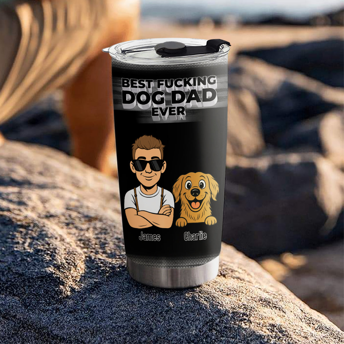 Custom Christmas Birthday Gifts For Dog Dad, Dog Lovers • Such A Dog Dad - Personalized Tumbler