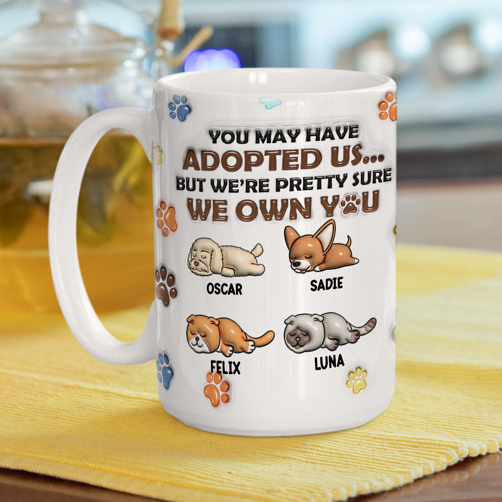 Custom Mother's day Birthday Gifts For Cat Mom, Cat Lovers • We Sure We Own You Version 2 - Personalized 3D Inflated Effect Mug