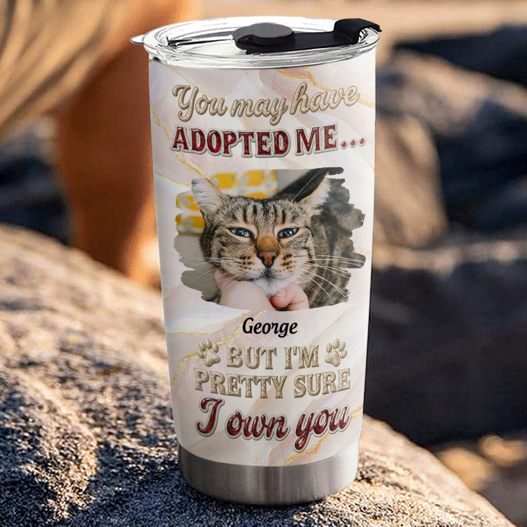 Custom Photo Christmas Birthday Gifts For Cat Lovers • Adopted Cat Photo - Personalized 3D Effect Tumbler